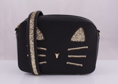 Black_Glitter Cat Camera Bag - Teen Fashion