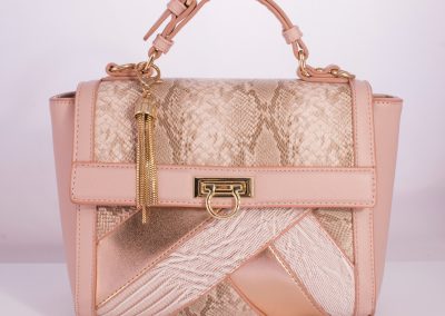 Blush/Rose Gold Patchwork Ladylike Top Handle Bag