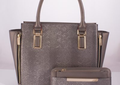 pewter tote and purse