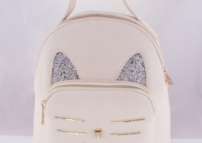 Ivory_Glitter Cat Backpack - Teen Fashion