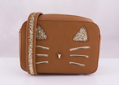 Tan_Glitter Cat Camera Bag - Teen Fashion