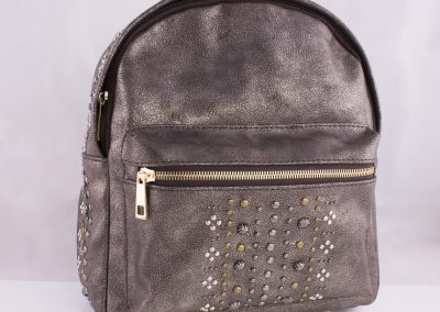 Mixed Metals Studded Pewter Dusted Backpack