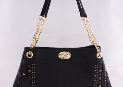 Mixed Metals Studded Chain Strap Tote