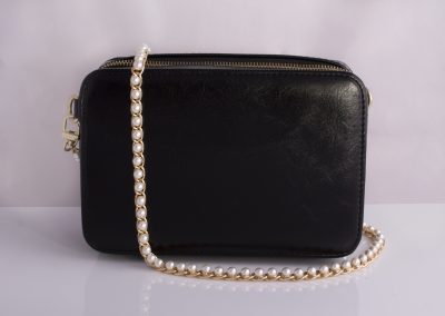 Minimalist Boxy Camera Bag with Pearl Chain Strap